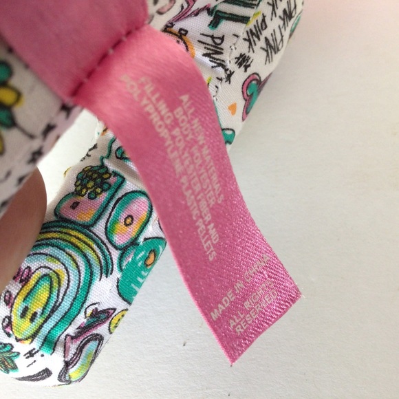 PINK VICTORIAS SECRET GRAFFITI PRINT MINI DOG PLUSH - Picture 10 of 12